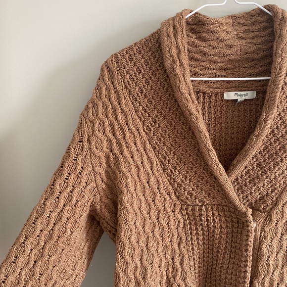 Madewell shawl collar cable knit cardigan Sz small - Picture 4 of 7